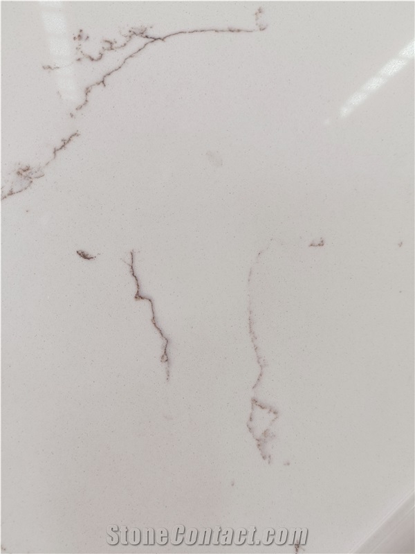 Carrara With Brown Veins Artificial Engineered Quartz Slabs