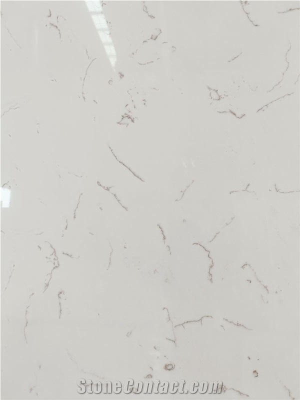 Carrara With Brown Veins Artificial Engineered Quartz Slabs