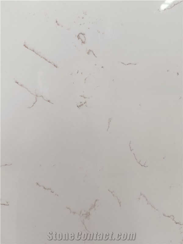 Carrara With Brown Veins Artificial Engineered Quartz Slabs