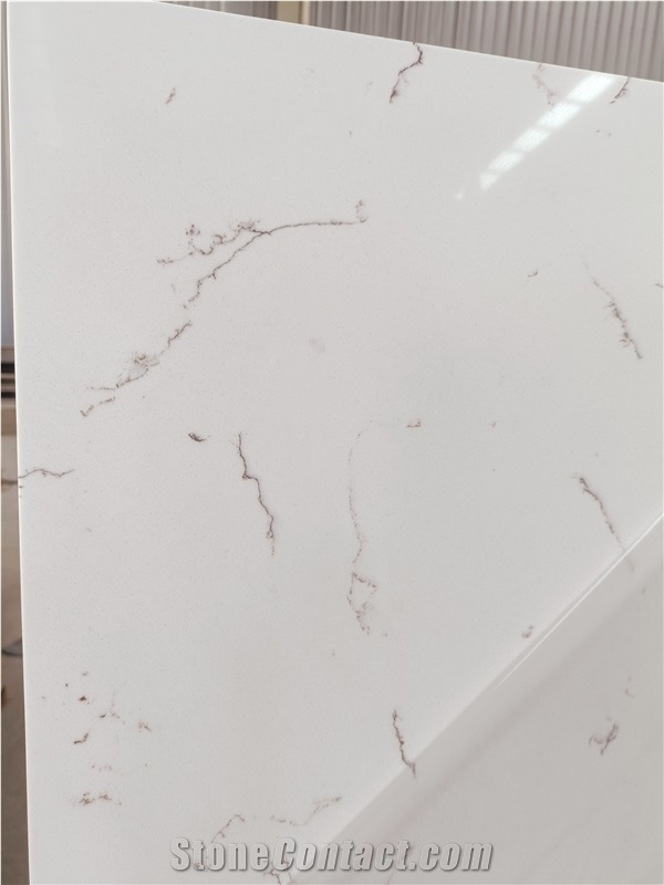 Carrara With Brown Veins Artificial Engineered Quartz Slabs