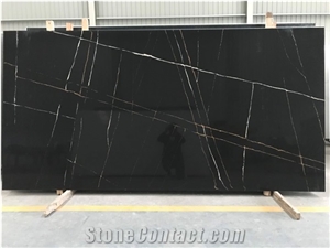 Laurent Black Marble Look Artificial Engineered Quartz