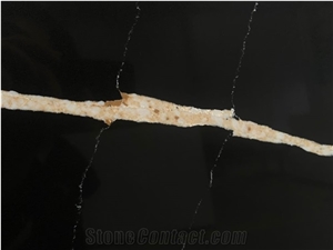 Laurent Black Marble Look Artificial Engineered Quartz