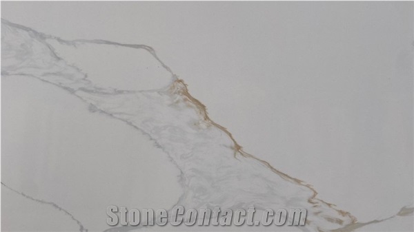 New Design Calacatta Gold Artificial Engineered Quartz Slabs