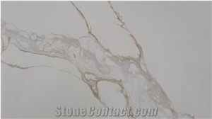 New Design Calacatta Gold Artificial Engineered Quartz Slabs