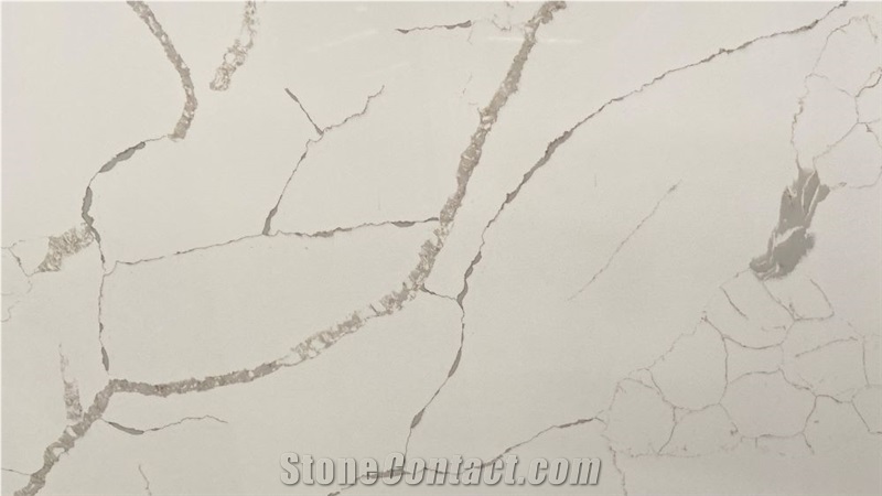 New Design Calacatta Look Artificial Engineered Quartz Slabs