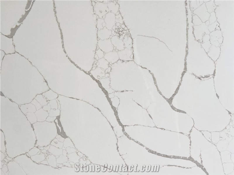 New Design Calacatta Look Artificial Engineered Quartz Slabs