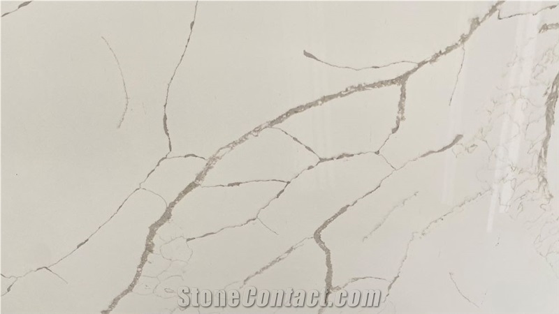 New Design Calacatta Look Artificial Engineered Quartz Slabs