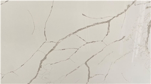New Design Calacatta Look Artificial Engineered Quartz Slabs