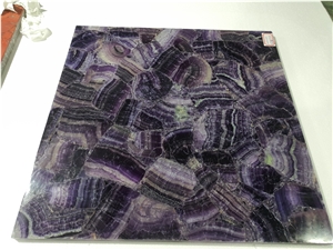 Amethyst Agate Semiprecious Stone, Gemstone Slab Wall Panel