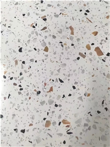 White Terrazzo Slab 20Mm For Bathroom Wall Tile