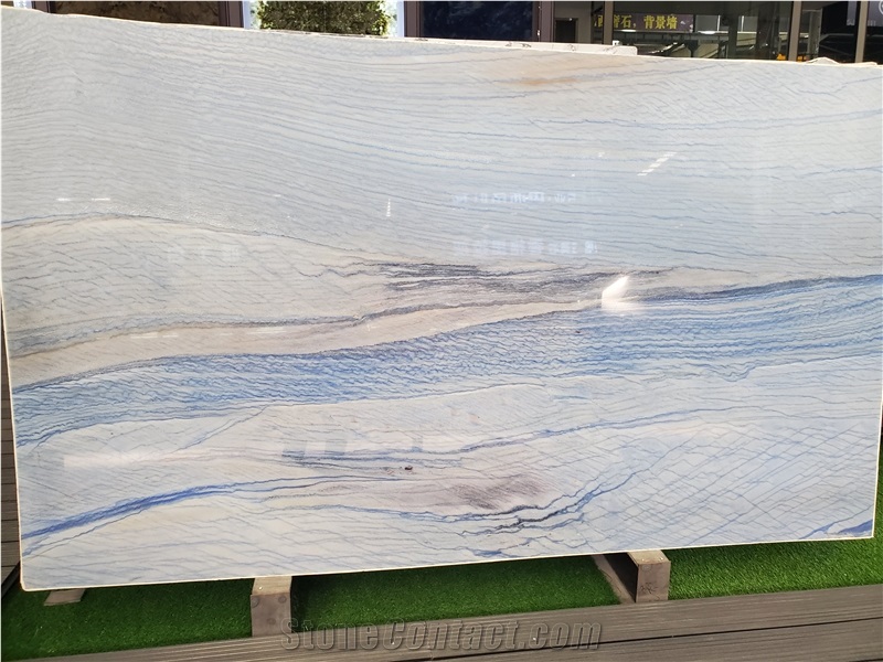 Azul Macaubas Brazil Blue Luxury Stone Quartzite Slab Tile