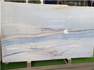 Azul Macaubas Brazil Blue Luxury Stone Quartzite Slab Tile