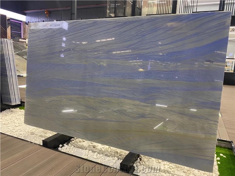 Azul Macaubas Brazil Blue Luxury Stone Quartzite Slab Tile