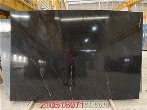 Black Natural Marble Galaxy Oro Slab Floor Tile