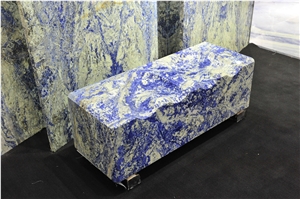 Blue Sodalite Bolivia Granite Slab Polished Luxury Stone