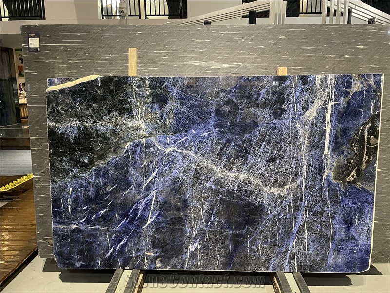 Blue Stone Polished Sodalite Quartzite Dark Blue Slab