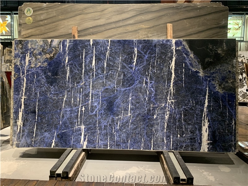 Blue Stone Polished Sodalite Quartzite Dark Blue Slab