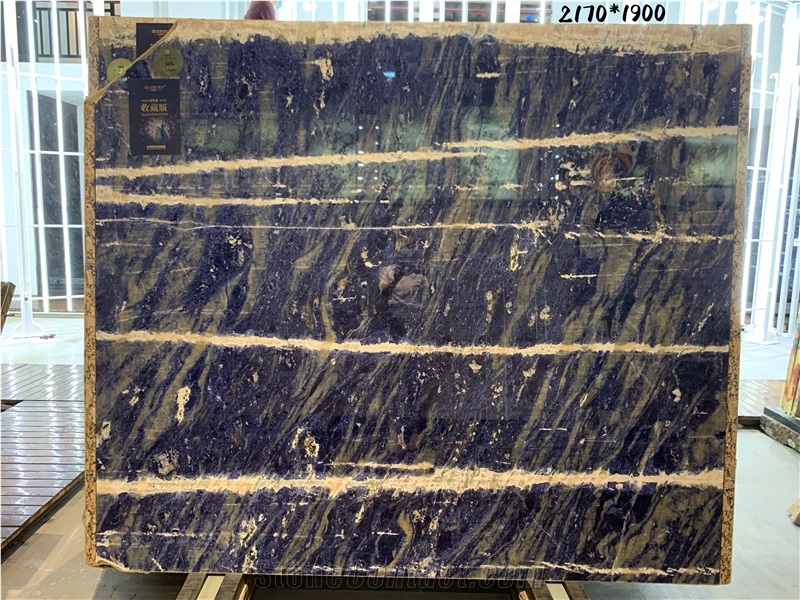Blue Stone Polished Sodalite Quartzite Dark Blue Slab