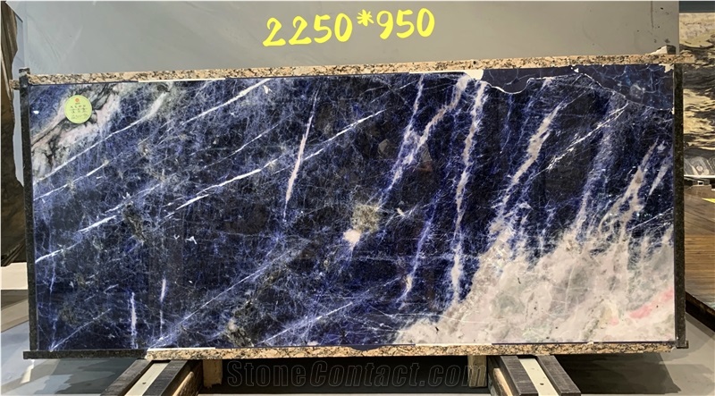 Blue Stone Polished Sodalite Quartzite Dark Blue Slab