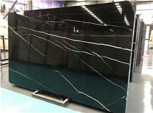 China Black Nero Marquina Marble High Quality Big Slab