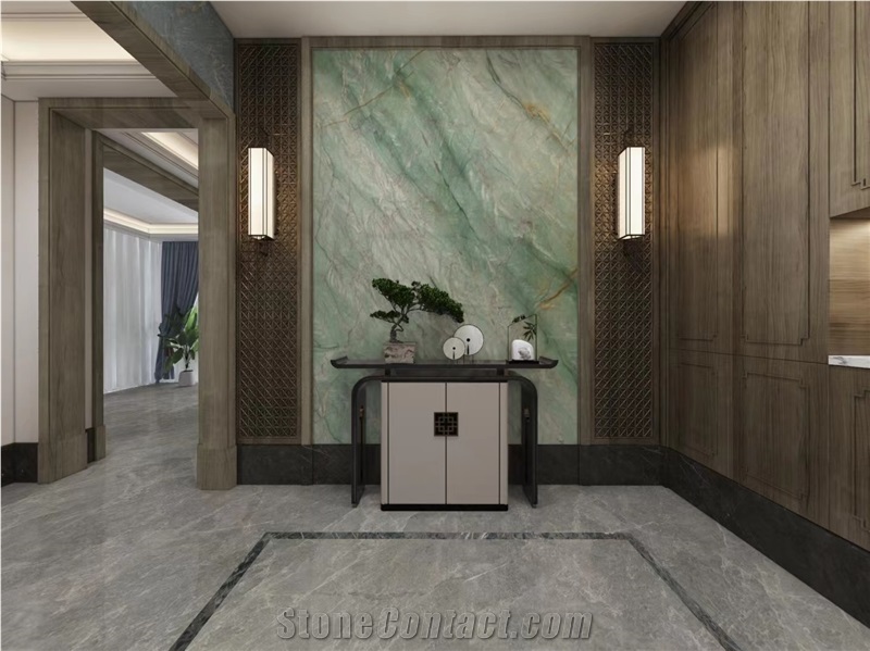 High Quality Brazil Green Gaya Quartzite Slab For Interior