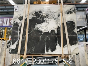 High Quality Polished Slab Panda White Marble Wall Tile