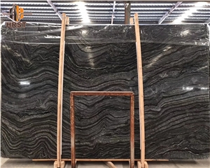 Hot Sale Antique Wood Black Marble Slab Wall Tile