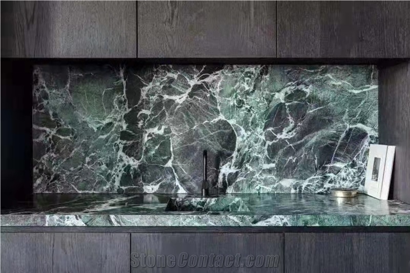 Italy Luxury Stone Prada Green Marble Slab For The Wall