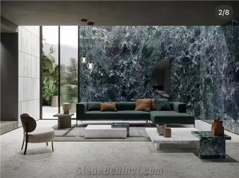 Italy Luxury Stone Prada Green Marble Slab For The Wall