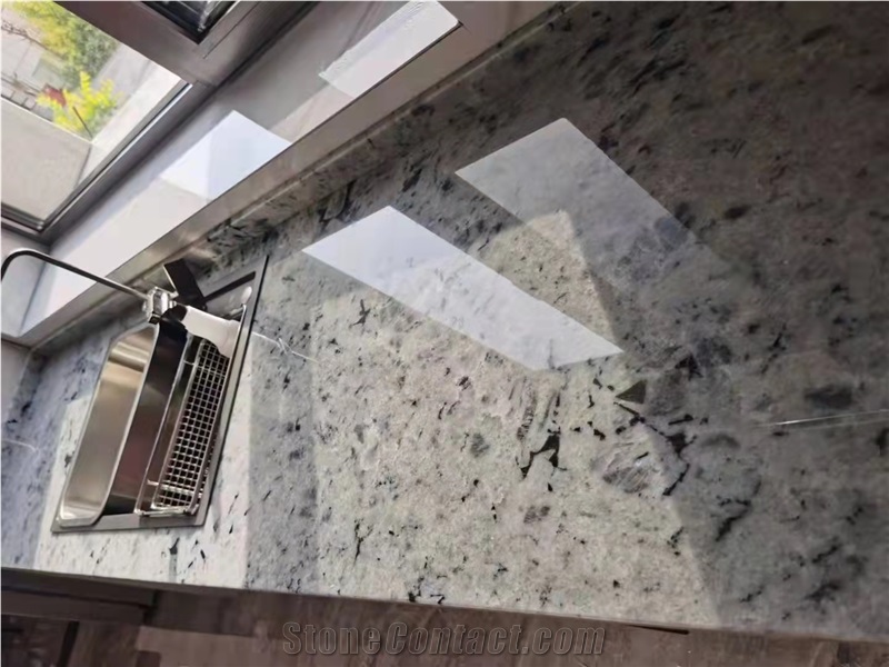 Labradorite Bianco Slab Luxury Stone For Kitchen Top
