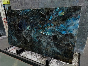 Labradorite Blue Granite Slab,Blue Lemurian Granite Floor Tile