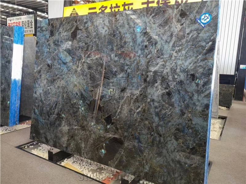 Labradorite Blue Granite Slab,Blue Lemurian Granite Floor Tile
