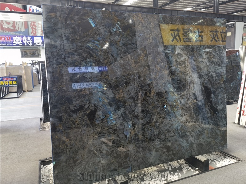Lemurian Labradorite Blue Granite Madagascar Slab Tile