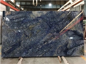 Luxury Azul Blue Bahia Granite Slab For Interior Design