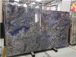 Luxury Azul Blue Bahia Granite Slab For Interior Design