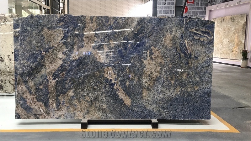 Luxury Azul Blue Bahia Granite Slab For Interior Design