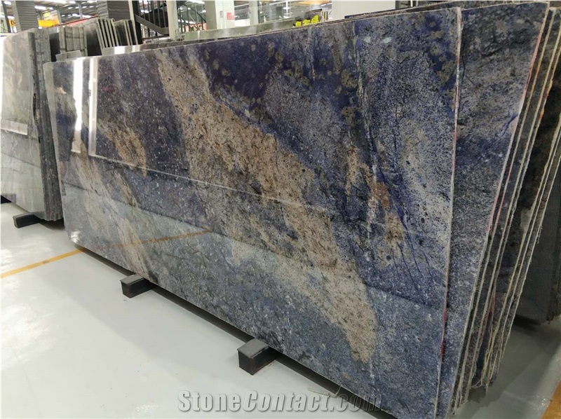 Luxury Azul Blue Bahia Granite Slab For Interior Design