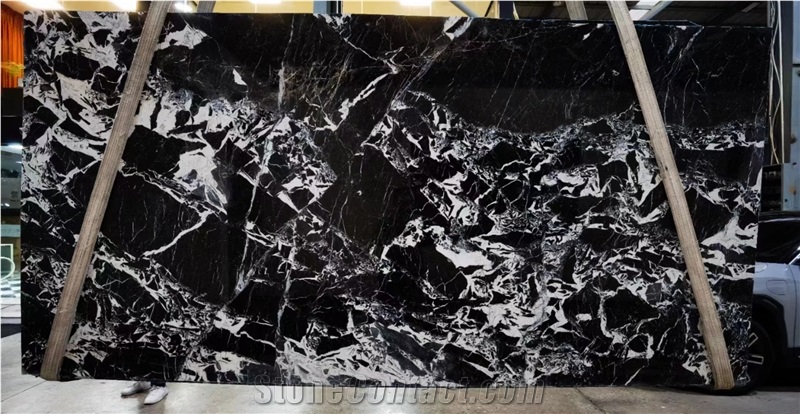 Luxury Napoleon Black Marble Polished Slab Floor Tile