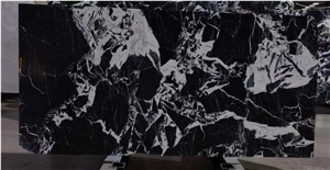 Luxury Napoleon Black Marble Polished Slab Floor Tile