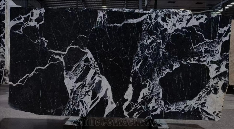 Luxury Napoleon Black Marble Polished Slab Floor Tile
