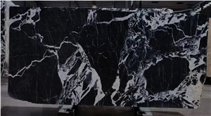 Luxury Napoleon Black Marble Polished Slab Floor Tile