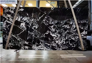 Luxury Napoleon Black Marble Polished Slab Floor Tile