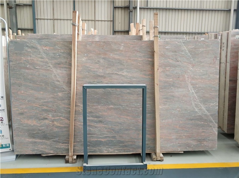 Natural Marble Grey Marble Red Vein Slab Floor Tile