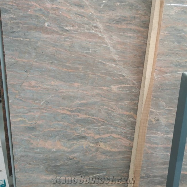 Natural Marble Grey Marble Red Vein Slab Floor Tile