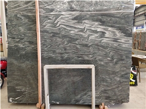 Natural Verde Galaxy Dark Grey Marble Slab