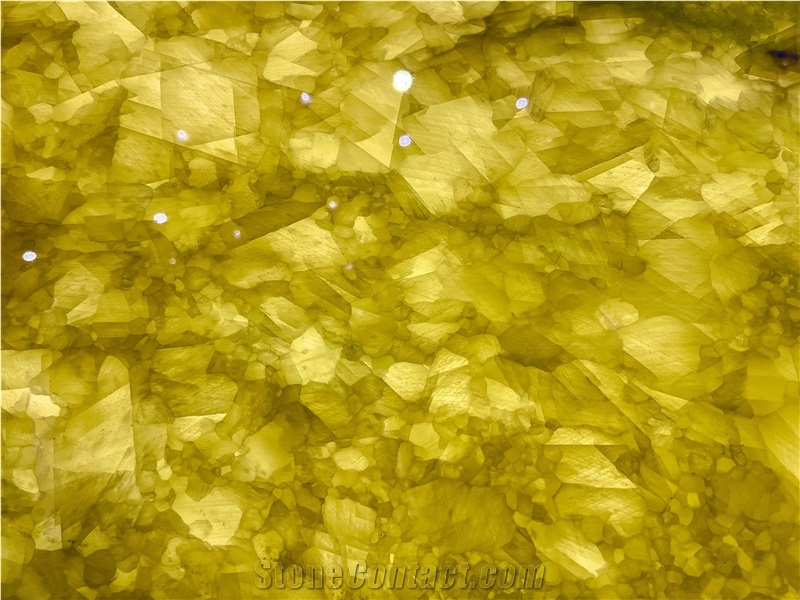 Natural Yellow Crystal Quartzite Slab Floor Tile