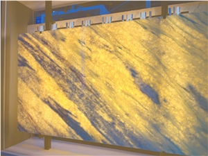 Natural Yellow Crystal Quartzite Slab Floor Tile