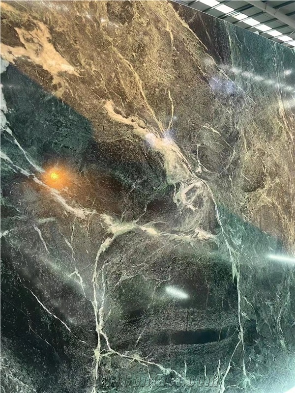 Prada Green Marble Italy Marble Slab For Interior Design