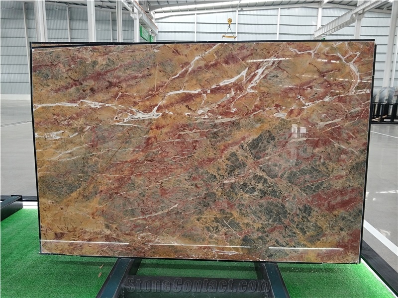 Van Gogh Emperor Gold Marble Slab For Interior Design