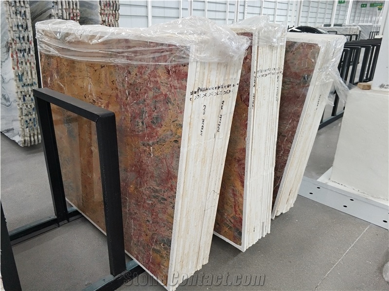 Van Gogh Emperor Gold Marble Slab For Interior Design